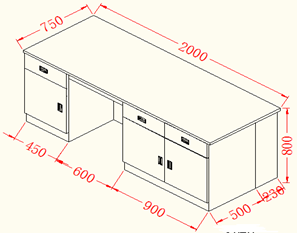Table de travail de laboratoire en acier YR06013-4